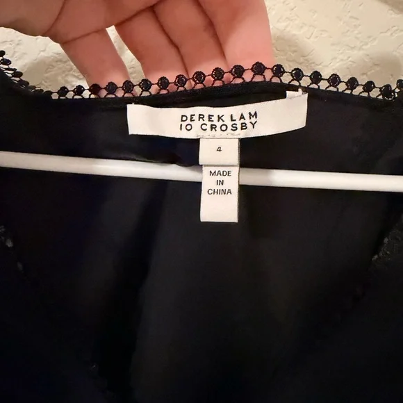 Derek Lam Black Lace Detail Blouse - Picture 6 of 7